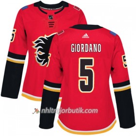 Dame Ishockey Calgary Flames Tröja Mark Giordano 5 Adidas 2017-2018 Röd Authentic
